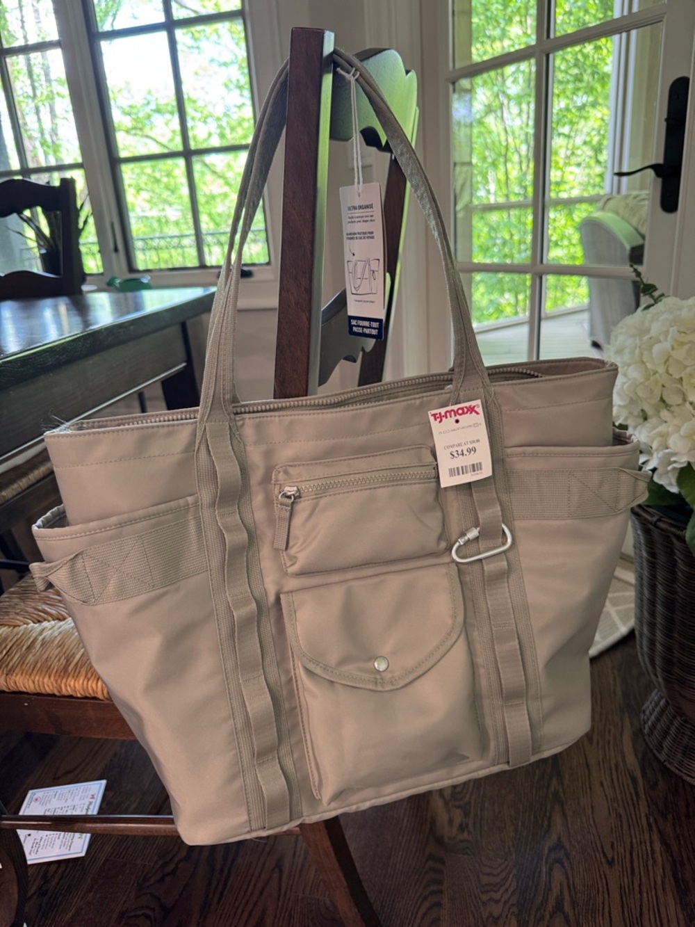 NWT Tommy Bahama Canvas Tote Bag w/Luggage Handle Sleeve